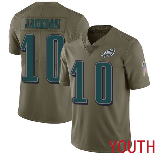 Youth Philadelphia Eagles #10 DeSean Jackson Limited Olive 2017 Salute to Service Football NFL Jersey->youth nfl jersey->Youth Jersey